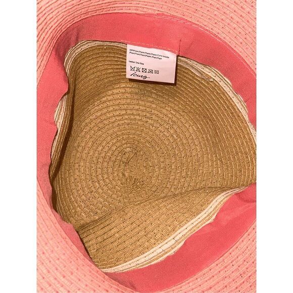 NEW WITHOUT TAGS The Icing pink Straw Hat, Natural Sun Hat Fabric: ladies ONE SI - Picture 6 of 6